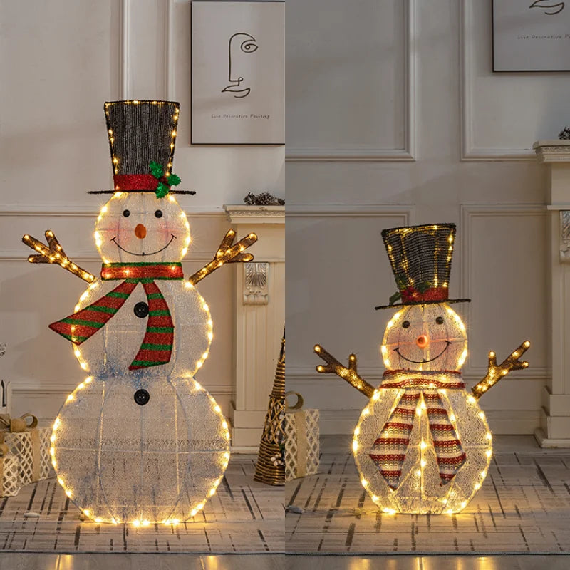 LED Iron Snowman Christmas Decorations