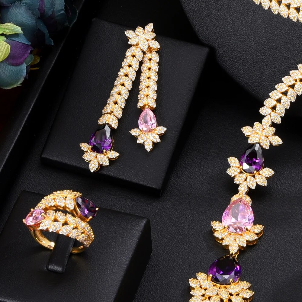 Luxury Wedding accessories set bridal necklace-Dubai