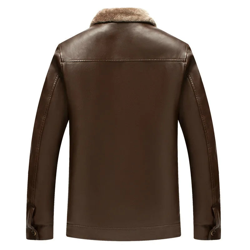 Casual Cashmere Leather Jacket