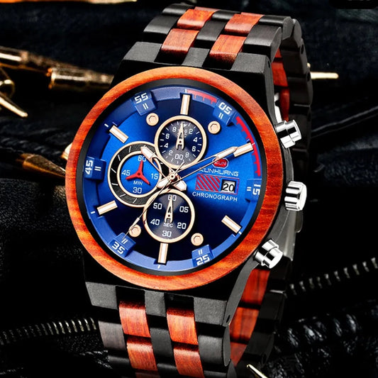 Wooden Chronograph Stylish Casual Watch