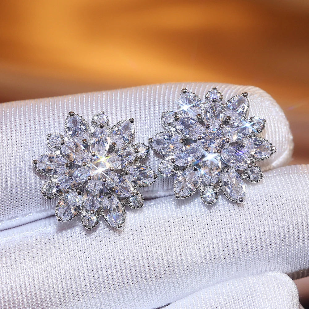 luxury zircon and crystal Classic Earring