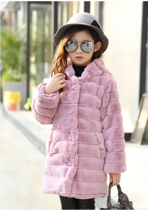 Hooded Warm Fur Coat