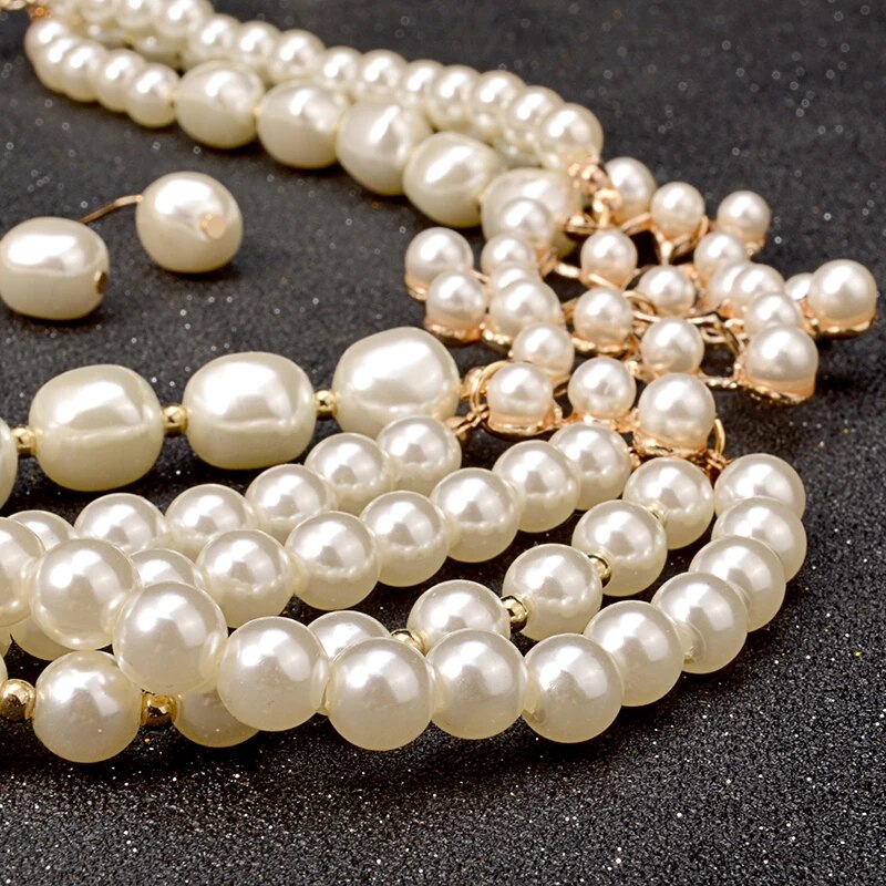 Elegant Pearl Flower Jewelry Set