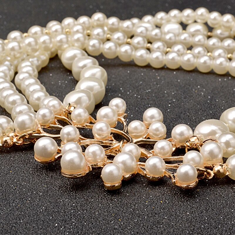 Elegant Pearl Flower Jewelry Set