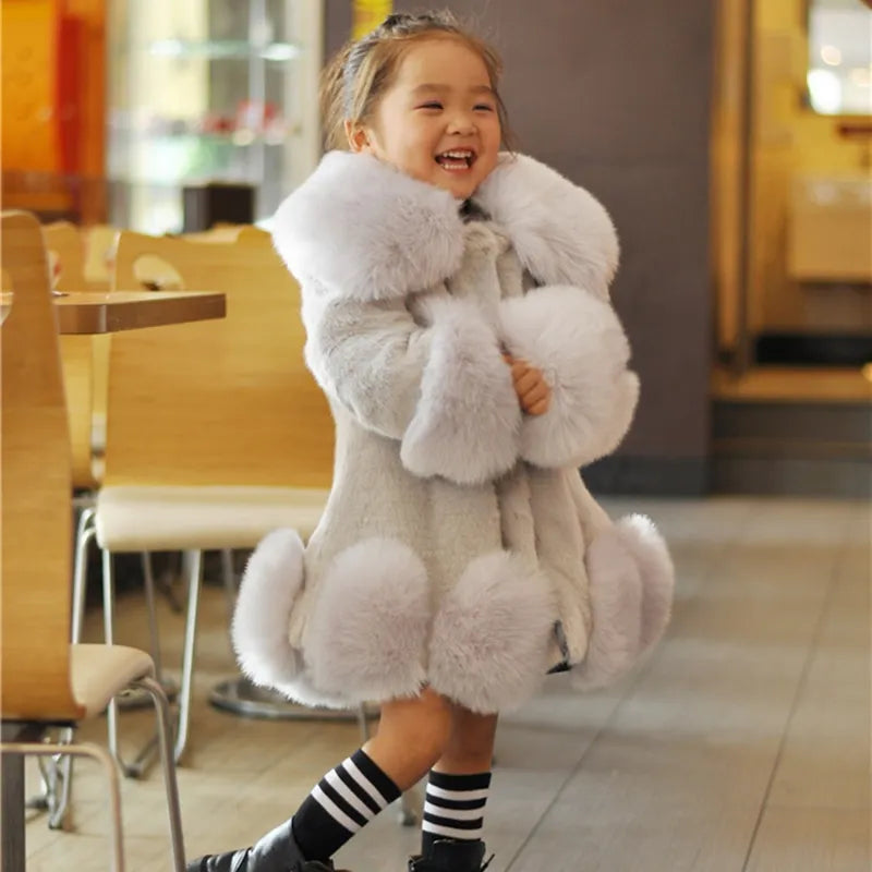 Winter Fox Fur Girls Jacket