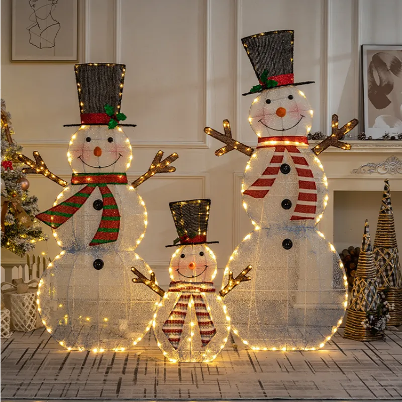 LED Iron Snowman Christmas Decorations