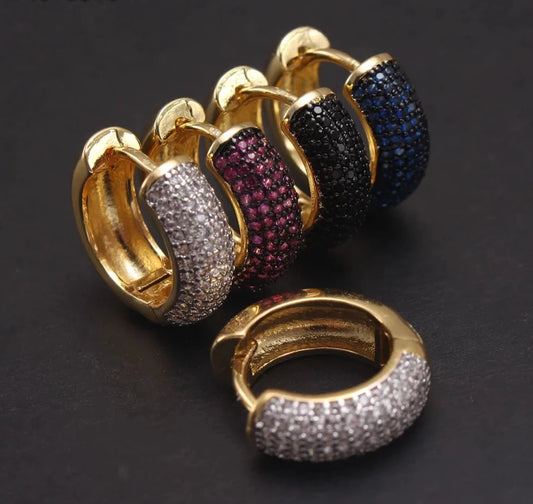 Zircon Colorful  Earrings Europe Style 1Pair