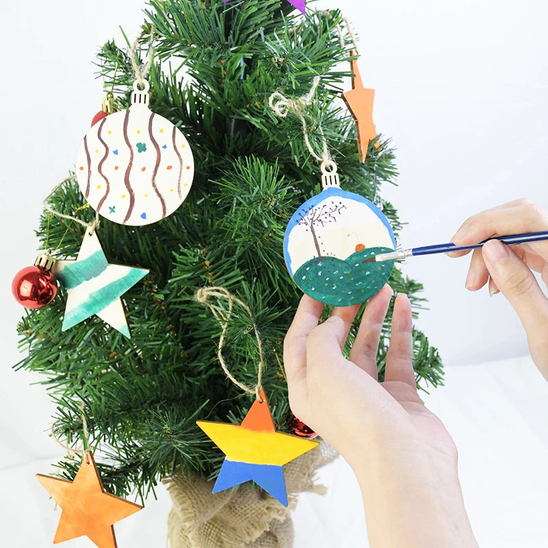 Christmas Wooden Tree Hanging Decorations