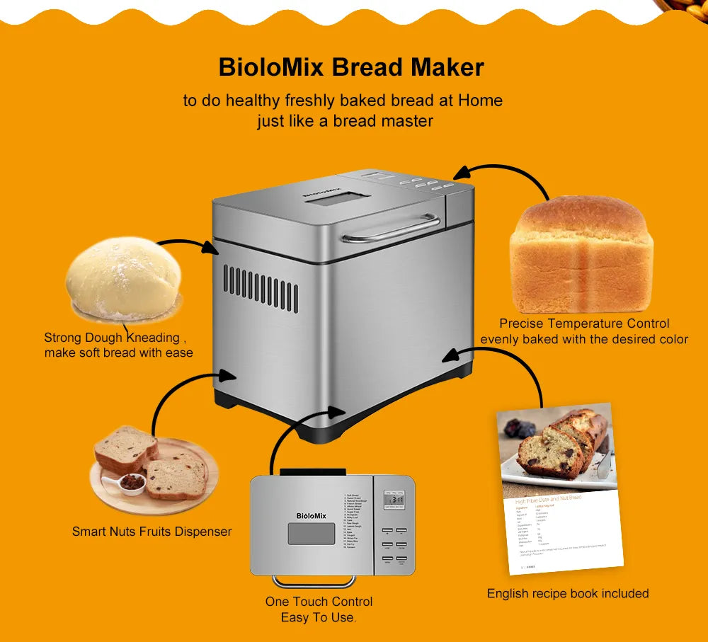 Stainless Steel Automatic Bread Maker
