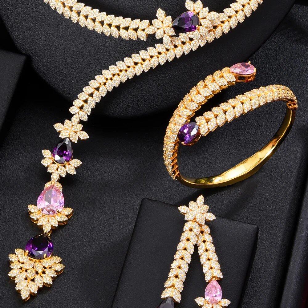 Luxury Wedding accessories set bridal necklace-Dubai