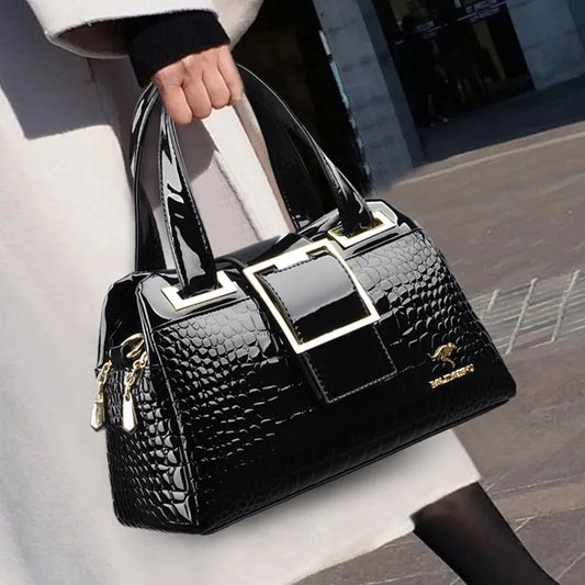 Luxury Formal Handbag Crocodile Pattern