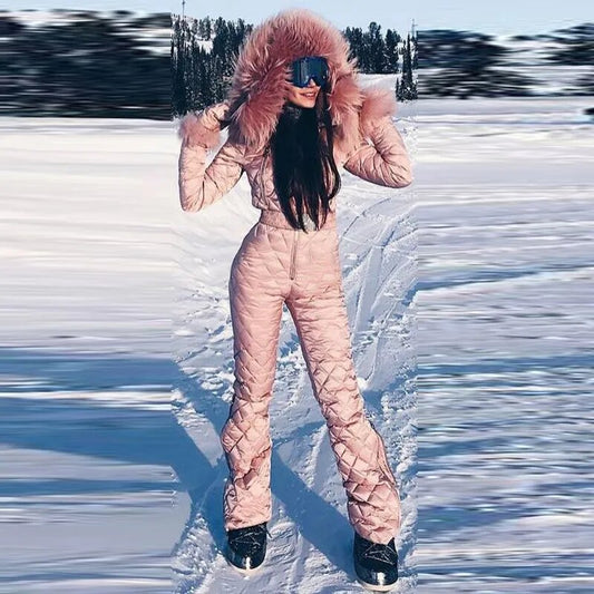 Winter Ski Suit with Hooded Wool