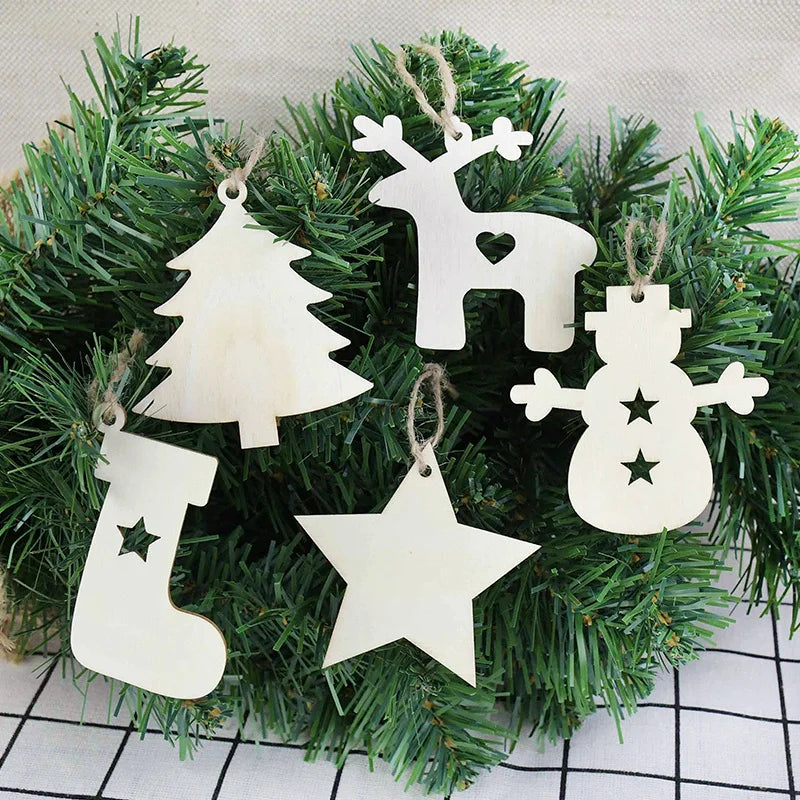 Christmas Wooden Tree Hanging Decorations