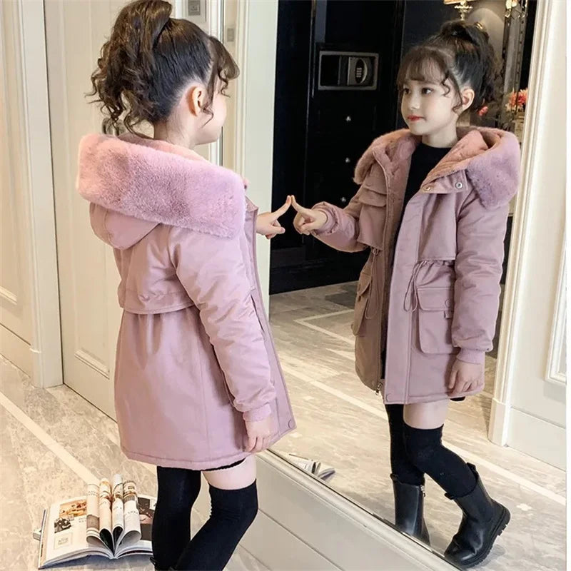 Casual hooded thick winter Fur coat