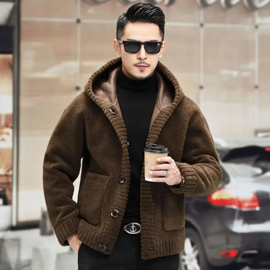 Winter Double-sided Hooded Fur Coat