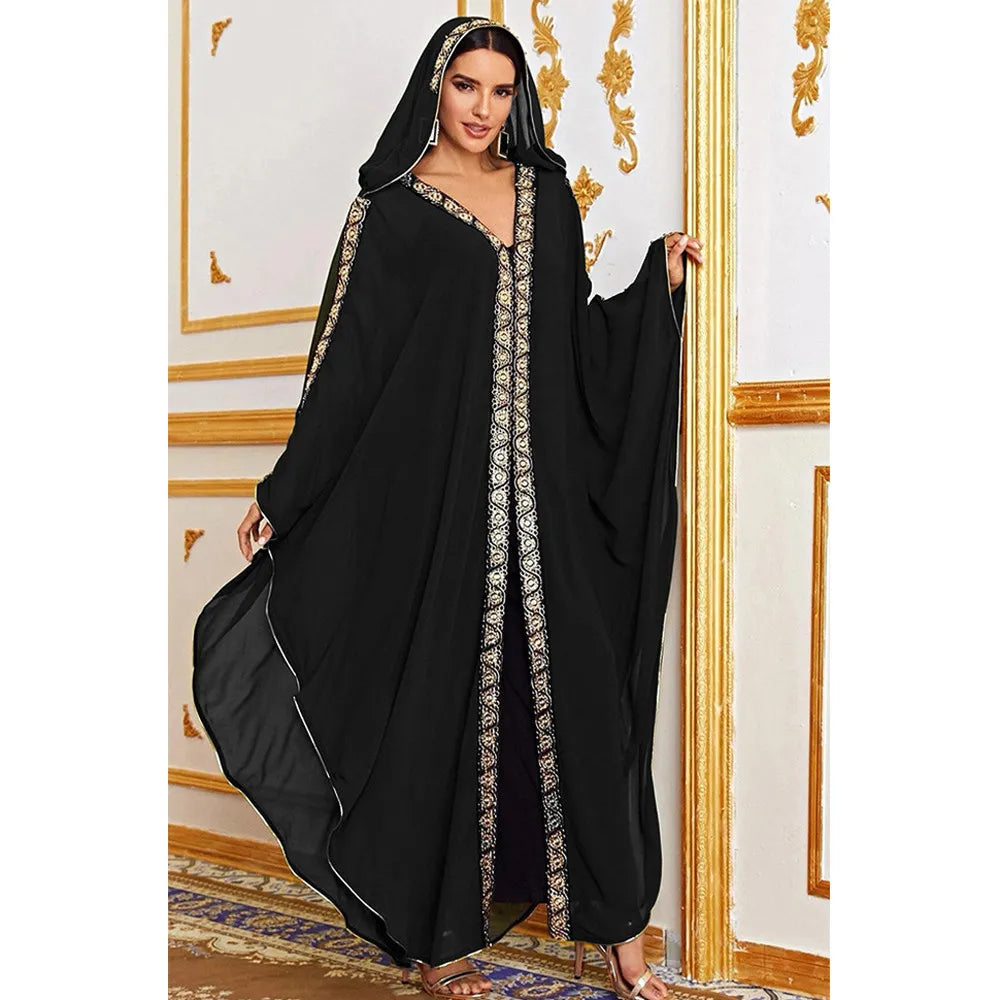 Elegant Hooded Morocco Kaftan