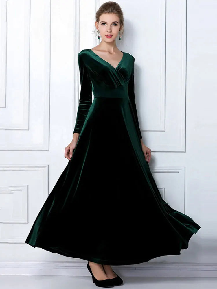 Elegant Velvet Maxi Dress