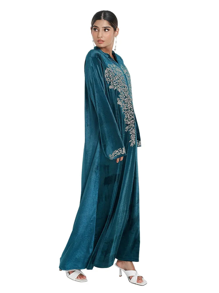 Elegant Velvet Indian Fashion Abaya