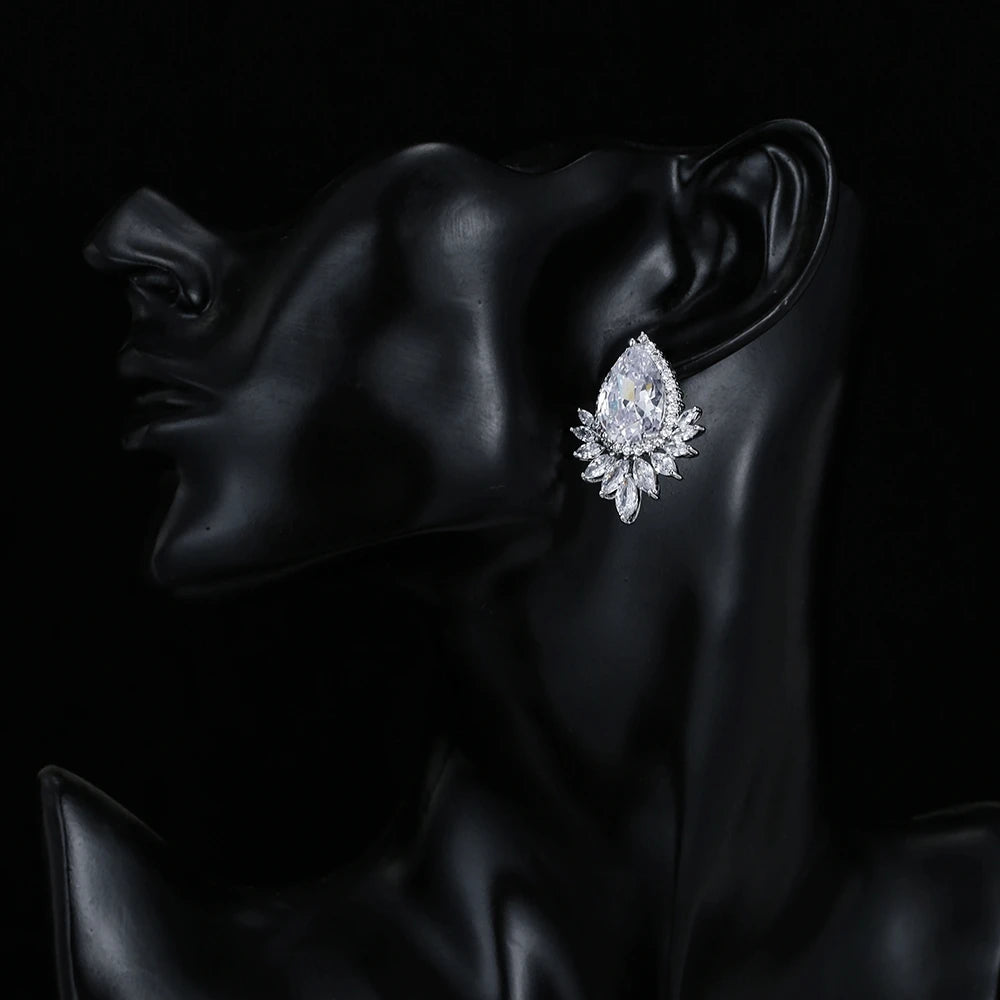 luxury zircon and crystal Classic Earring