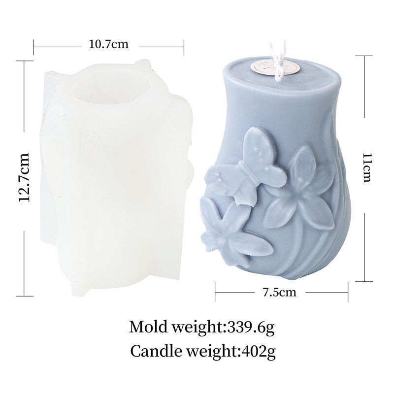 New Nordic Rattan Flowers Silicone Candle Mold