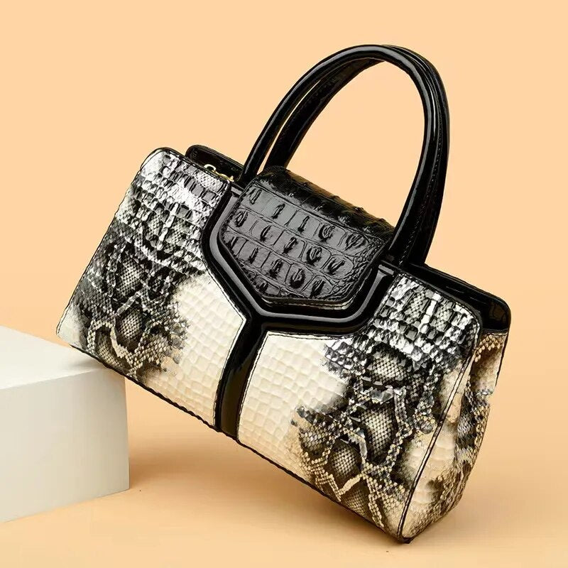 Snakeskin women's handbag