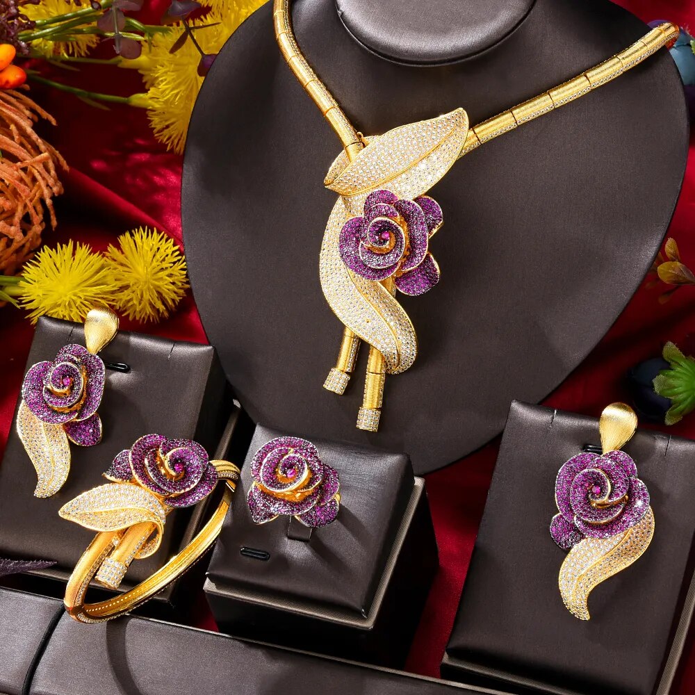Luxury Flowers Jewelry Sets