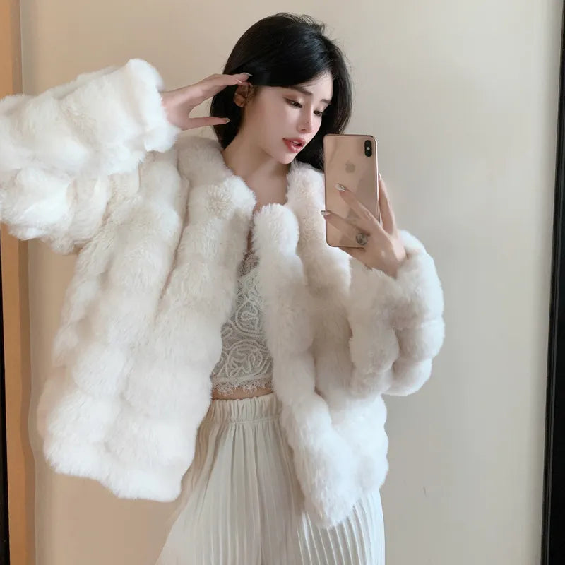 Faux Fur Coat Korea Fashion