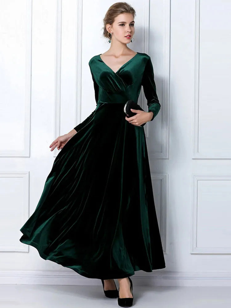 Elegant Velvet Maxi Dress
