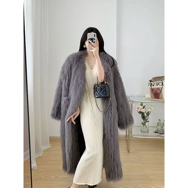 Luxury Faux Fur Two-sided Velvet Warm coat