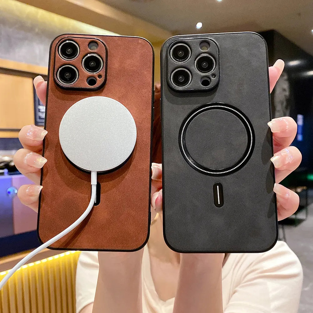 Wireless Charge Leather IPhone case