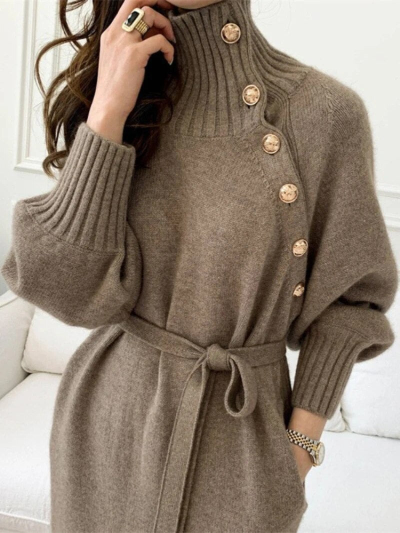 Vintage Casual Loose Knitwear Dresses