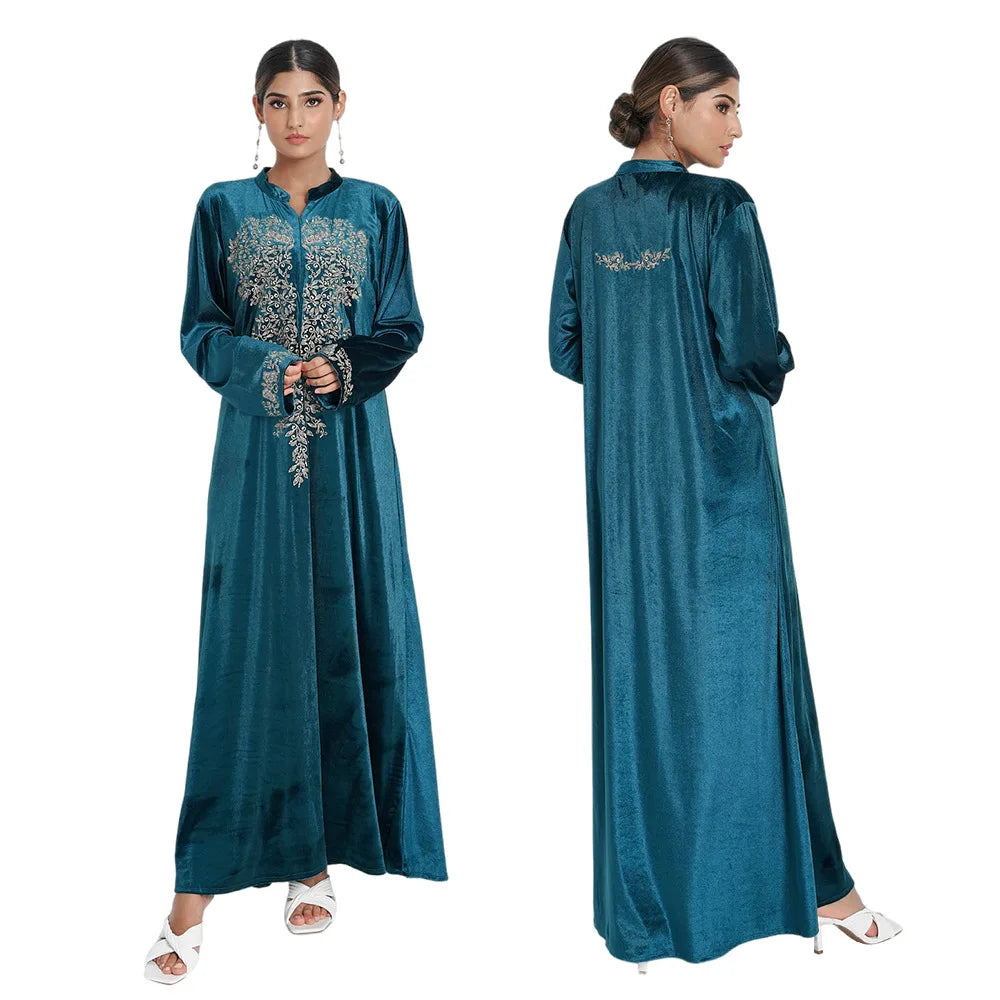 Elegant Velvet Indian Fashion Abaya