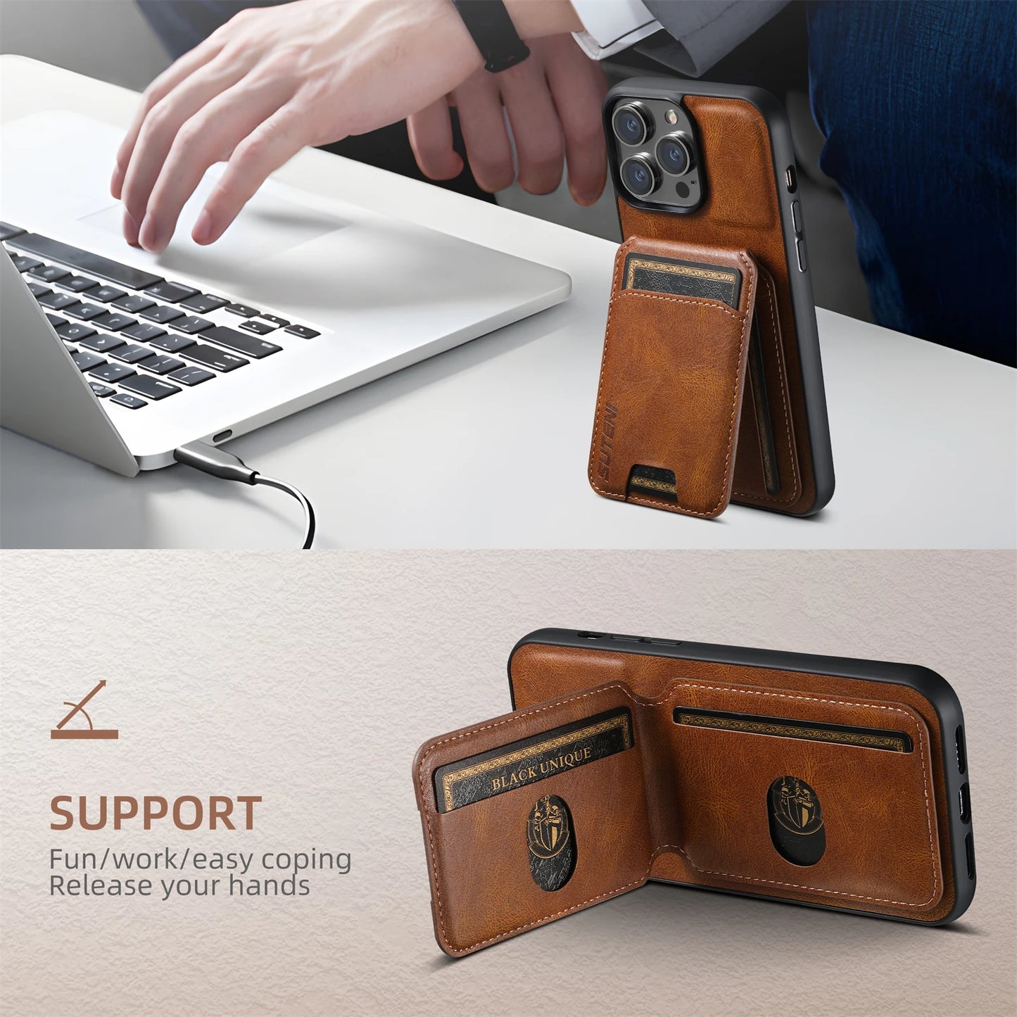 Cover Wallet Phone Case and Card Holder Leather