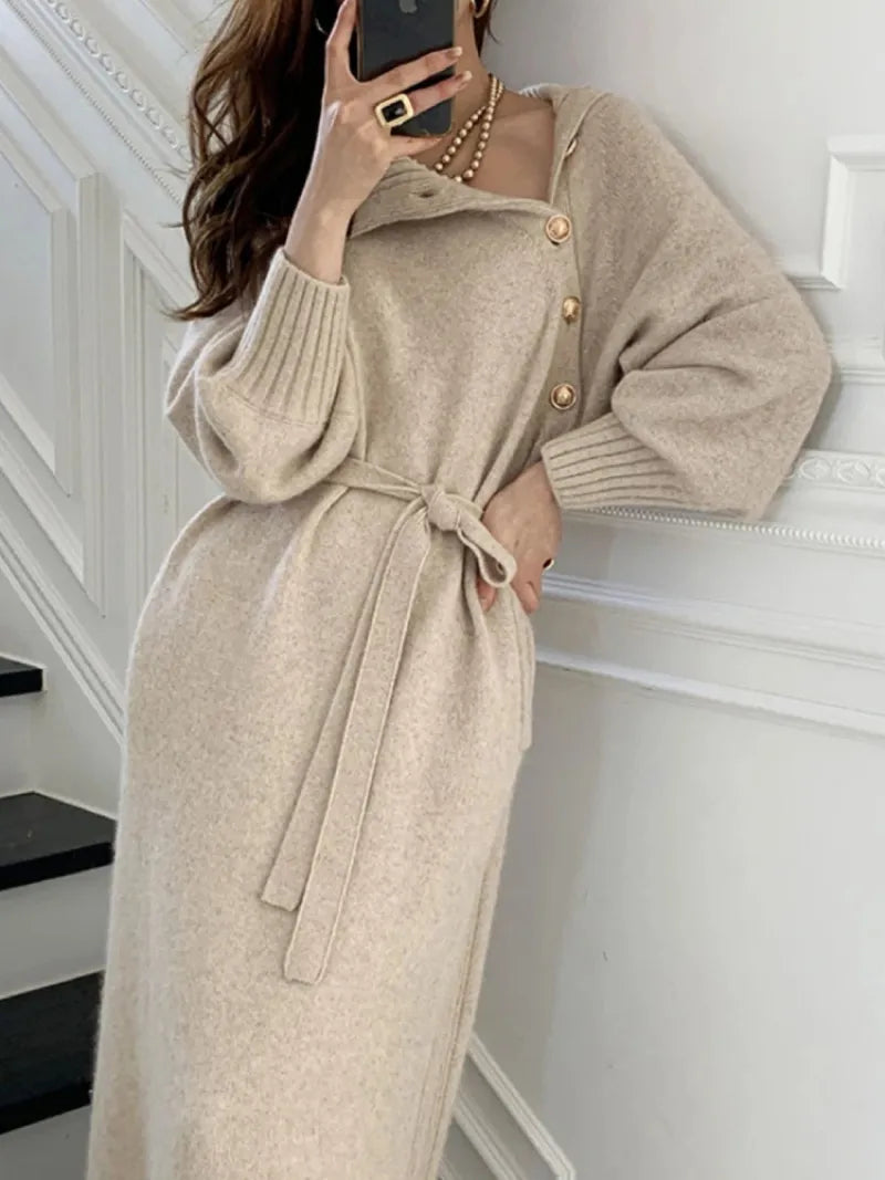 Vintage Casual Loose Knitwear Dresses