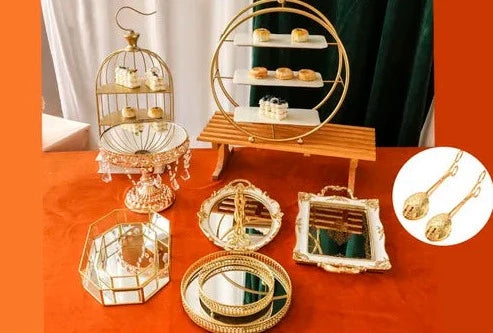 Gold Decorations Cake Stand set