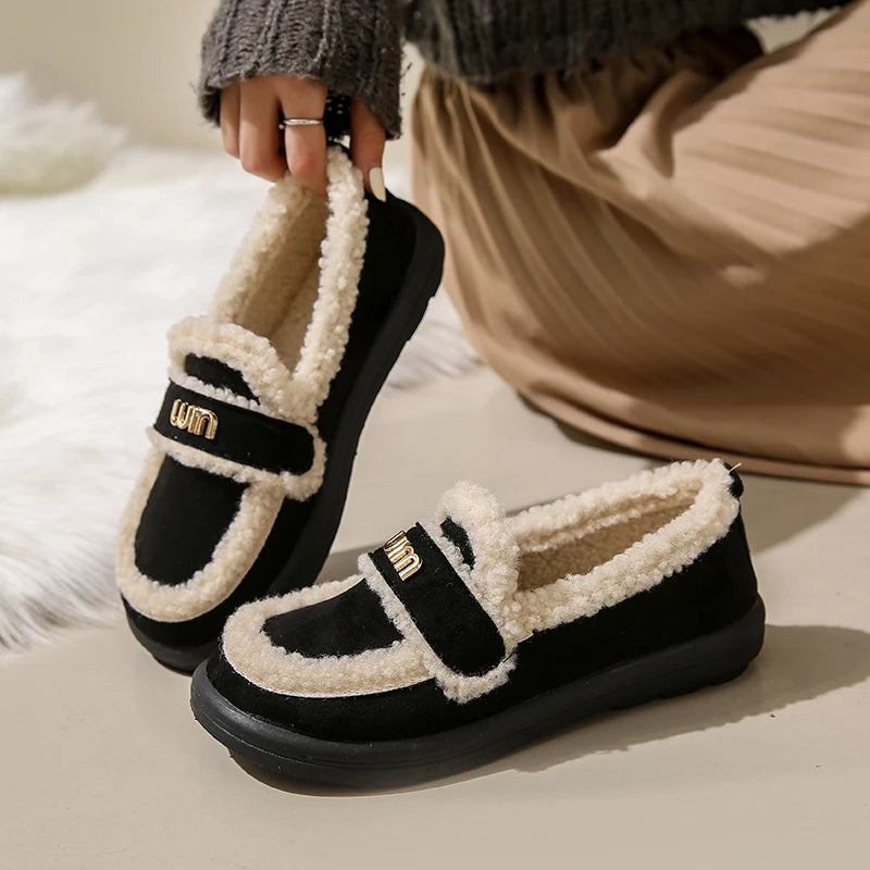 Fashion Luxury Design Fur Flats Shoes