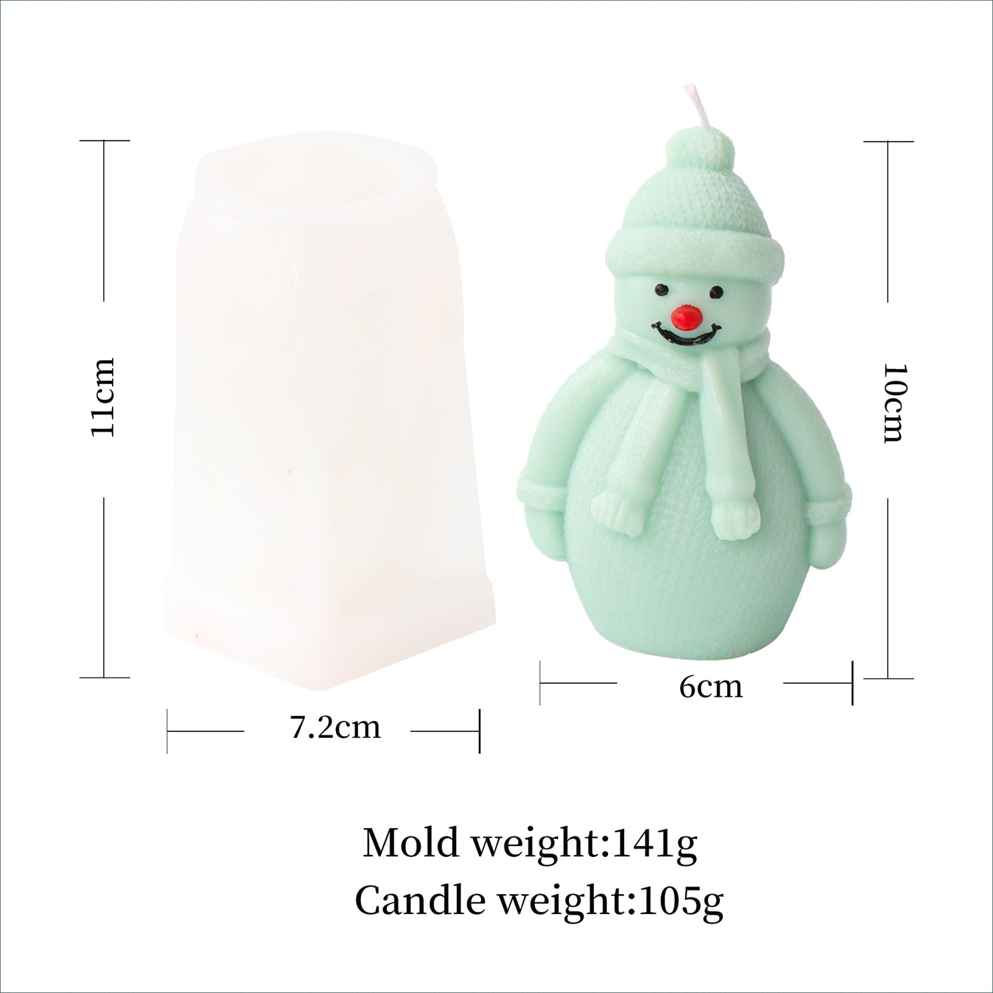 Large Christmas Scented Silicone Candle Mold