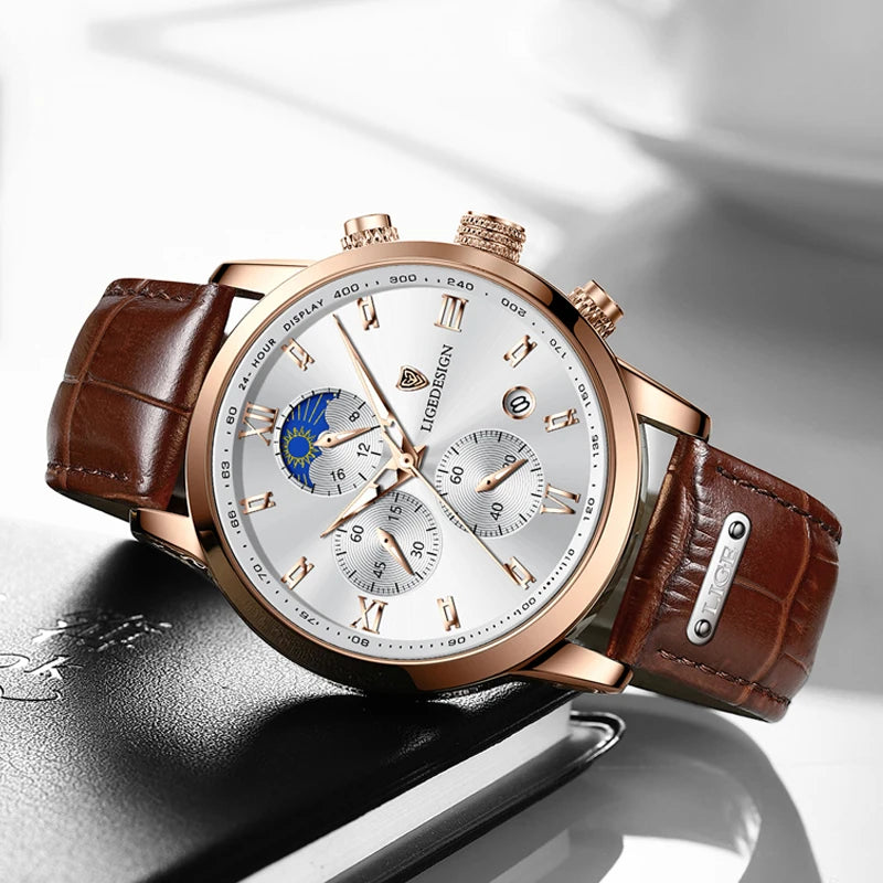 Luxury Leather Waterproof Watch