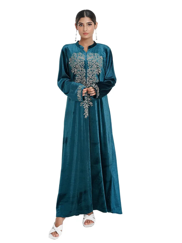 Elegant Velvet Indian Fashion Abaya