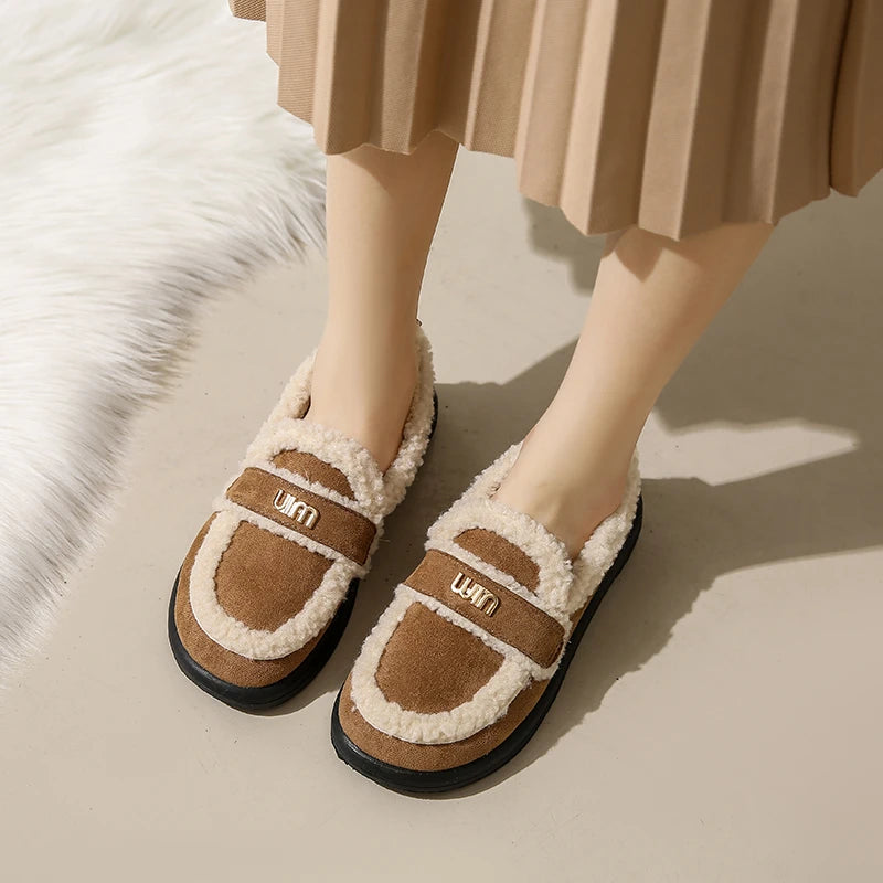 Fashion Luxury Design Fur Flats Shoes