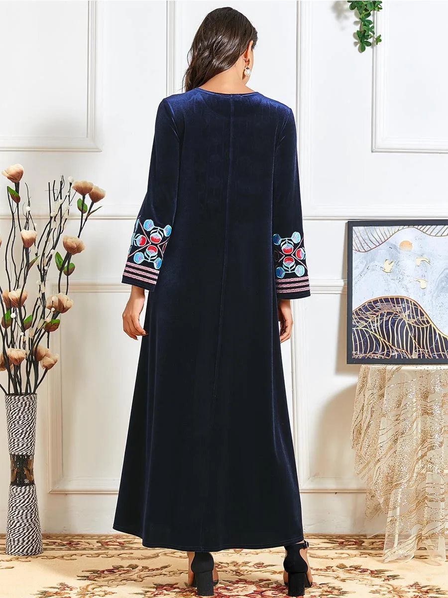 Elegant Velvet Turkey Abaya for Winter