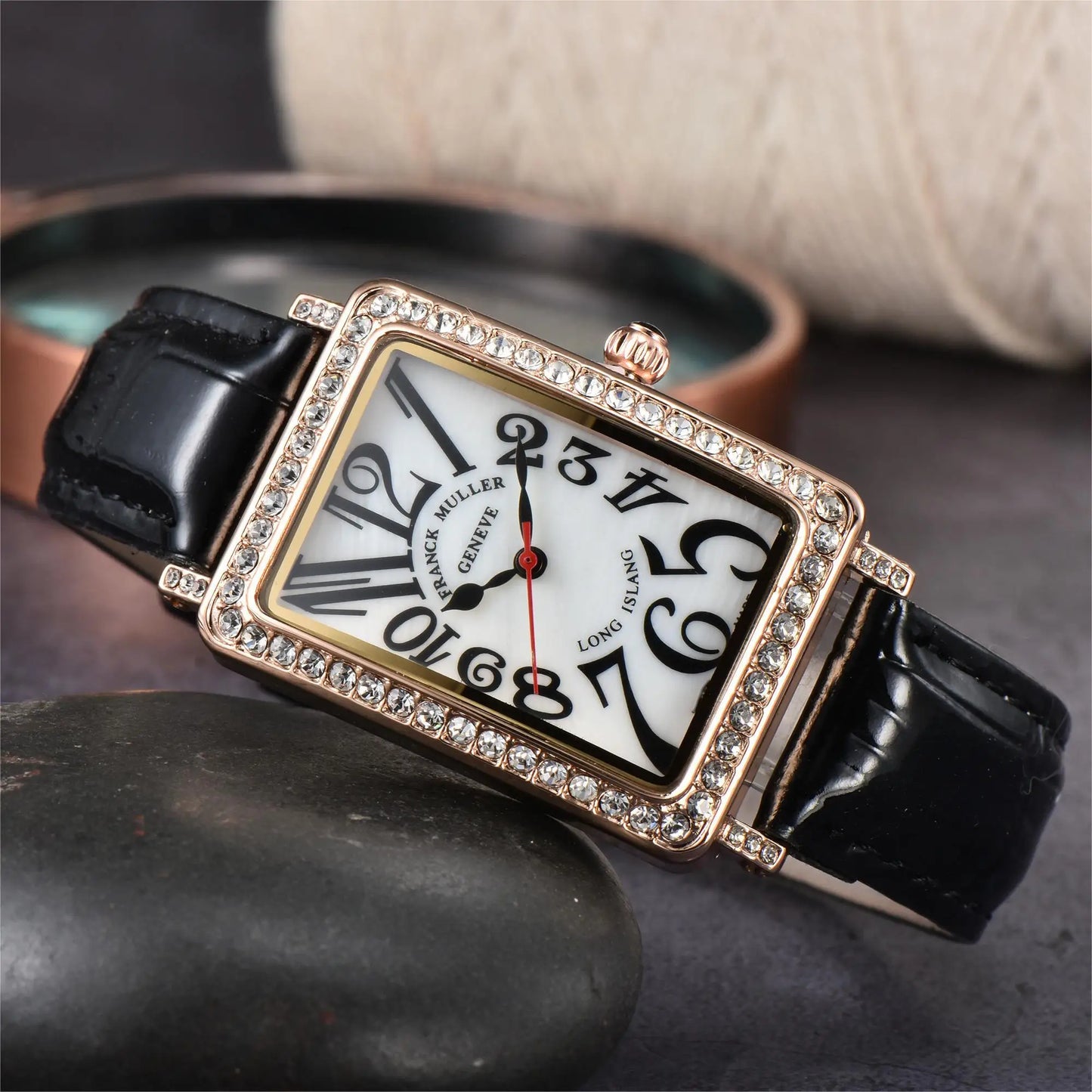 Luxury FRANCK MULLER Diamond Leather Watch