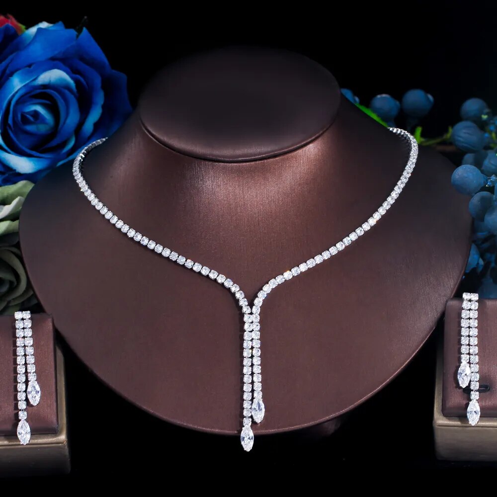 Long Cubic Zirconia Jewelry Set