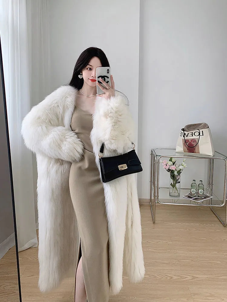 Luxury Faux Fur Two-sided Velvet Warm coat