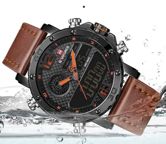 Luxury Leather Sports Waterproof  Watch