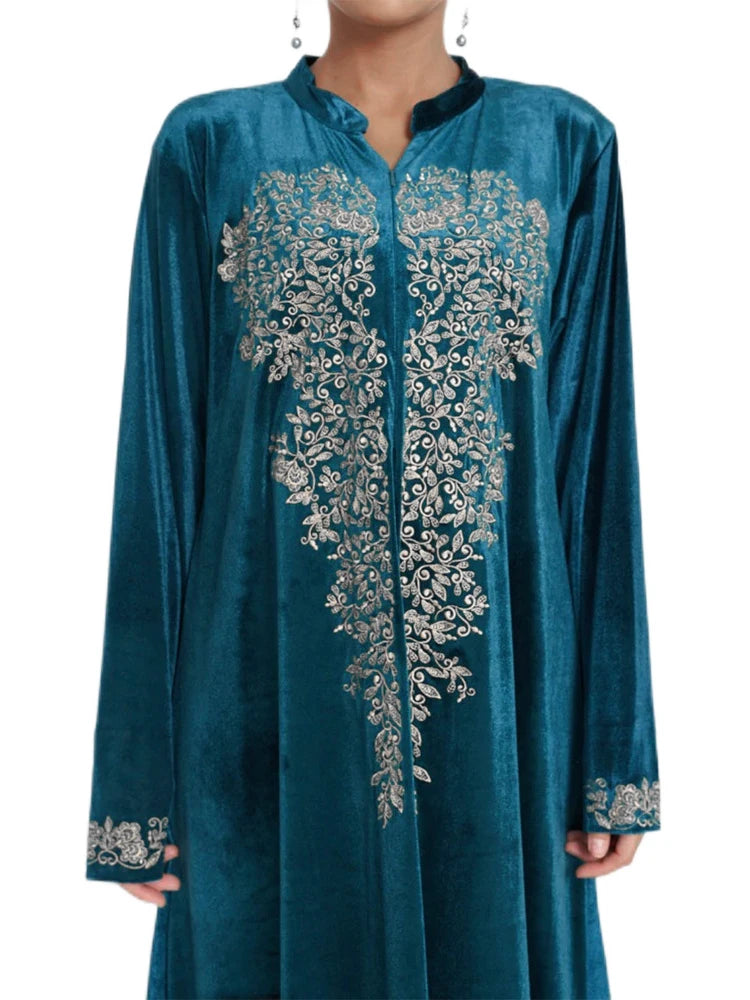 Elegant Velvet Indian Fashion Abaya