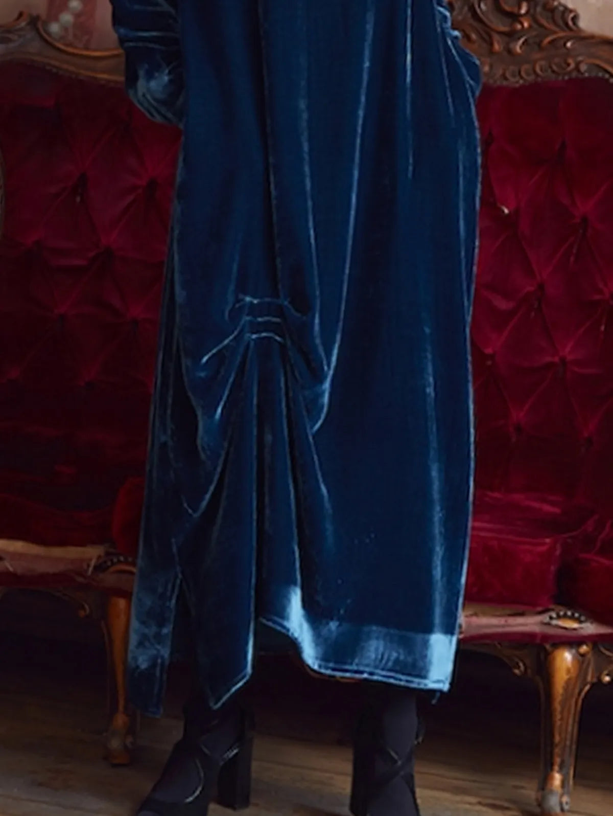 Elegant Casual Velvet Midi Dress