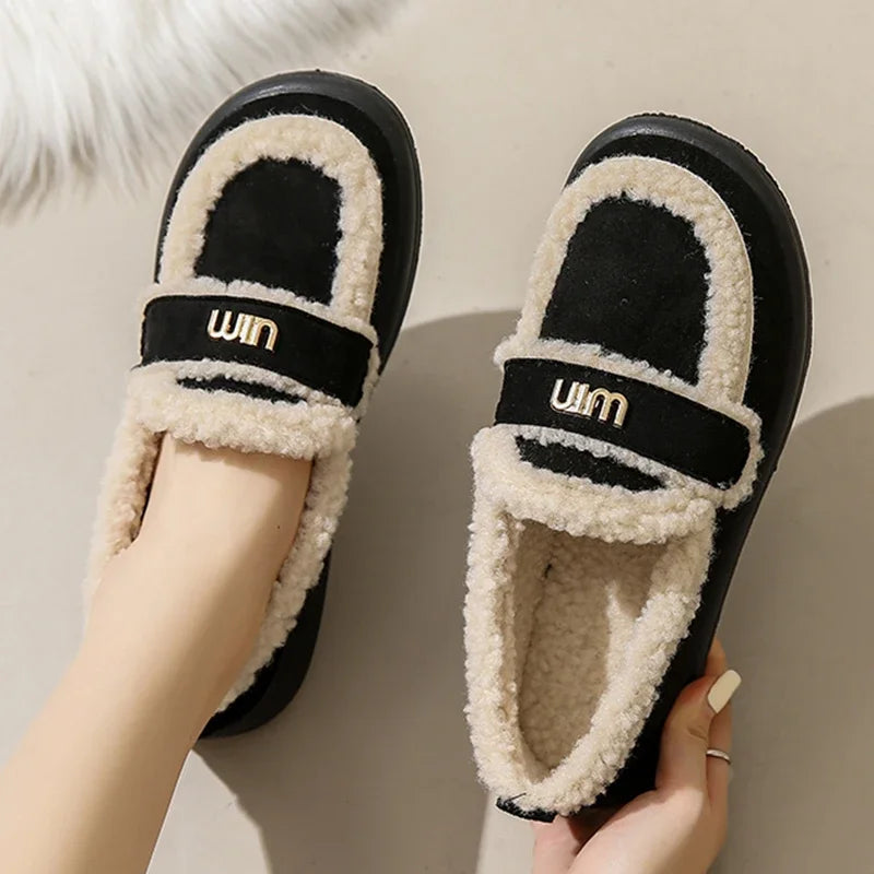 Fashion Luxury Design Fur Flats Shoes