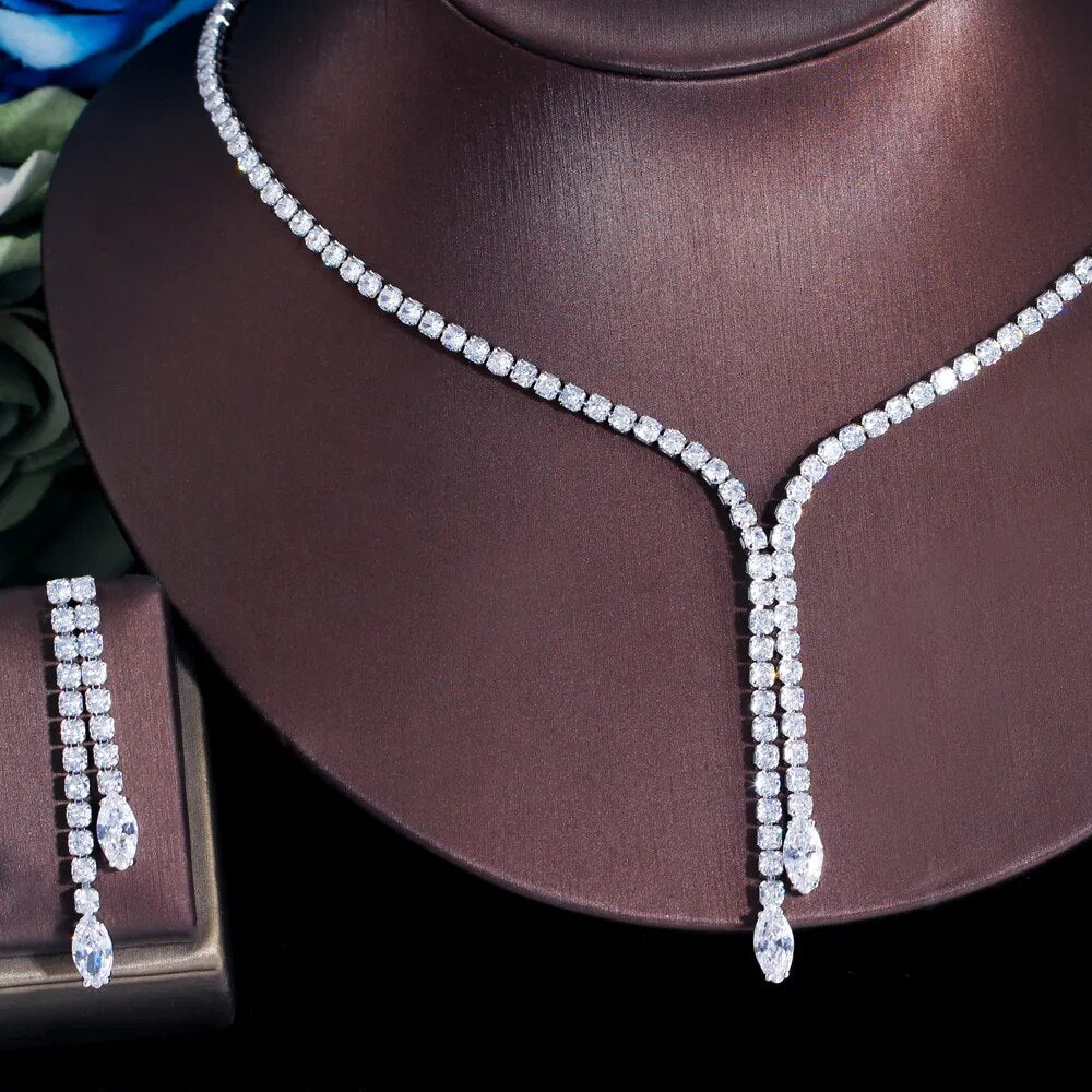 Long Cubic Zirconia Jewelry Set