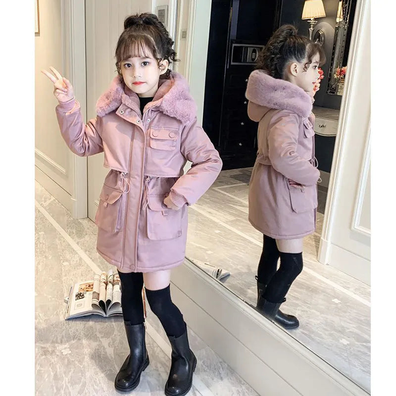 Casual hooded thick winter Fur coat